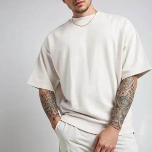 Camiseta de alta calidad de 240 g/m², estilo vintage, oversize, con hombros caídos, 100 % algodón, para hombre, corte holgado, estampada, estilo baggy, de color sólido. - Product Image 1