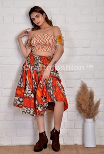 Stylish Recycled Silk Flared <b>Long</b> <b>Skirt</b> Comfortable & Anti Wrinkle Knee Length Women <b>Skirt</b> for Causal Wear Bulk Export - Product Image 5