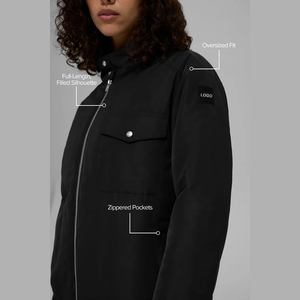 Trendy Women's Oversized Bomber Jacket Lightweight Zip Up Streetwear Coat Relaxed Fit Fashion custom Outerwear OEM manufacturer - Product Image 3