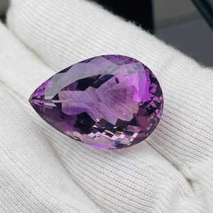 Ametyste naturelle taille poire 48,37 carats, grande taille, qualité AAA, avec lueur, belle couleur, coupe et polissage parfaits, à prix avantageux. - Product Image 1