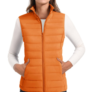 Chaleco Acolchado Ligero Personalizado de Alta Calidad al por Mayor OEM/ODM con Cuello Alto y Sin Mangas para Mujer - Product Image 1