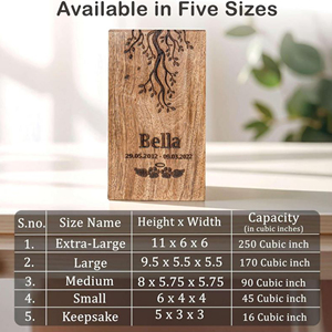 Wooden Ashes Urn with Velvet Bag Included Premium Wooden Memorial Urn Collection by AYAANS - Product Image 2