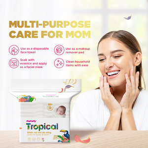 Lingettes Sèches Multifonctionnelles Tropicales Mamamy, 160 Pièces, Serviettes de Bain en Tissu Non-Tissé Compressées, Soins Multi-Usages pour Bébés - Product Image 5