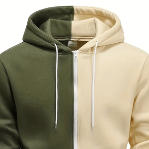 Sudadera con Capucha Personalizada con Logotipo, Diseño Casual de Invierno con Letras y Bloques de Color Sólido, de Forro Polar de Poliéster/Algodón, Estilo Urbano, Tallas Grandes, Ropa Deportiva - Product Image 3