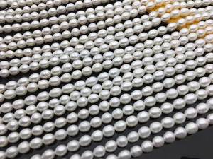Perlas de Arroz de Agua Dulce Blancas de 6-9 mm, Hebra Suelta para Fabricación de Joyas, Venta al por Mayor, Alto Brillo - Product Image 2