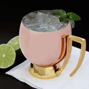 Mug en cuivre pur martelé fait main, écologique, en métal massif, pour cocktails et bières, accessoire de bar, cadeau pour bar à domicile - Product Image 5