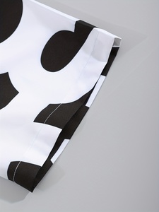 Conjunto de Camisa y Pantalones Cortos para Hombre, Negro y Blanco, Satinado, Ecológico, 220g, Ropa Casual de Verano, Transpirable, 100% Algodón Tejido - Product Image 6