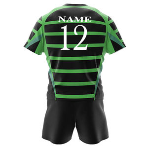 Nouvel arrivage : Ensembles d'uniformes de rugby personnalisés imprimés sur mesure, grande taille, avec bretelles réglables, design de pointe, qualité supérieure 100% - Product Image 6