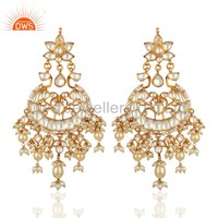 Boucles d'oreilles en argent pour femmes, bijoux traditionnels indiens en perles naturelles, pierres précieuses, pour mariage, nouvelle collection