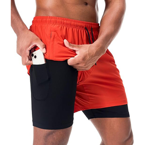 <b>Men's</b> <b>Red</b> Quick Dry Sport <b>Shorts</b> With Elastic Waist And Side Pockets For Gym Workout casual <b>shorts</b> Side pockets athletic wear - Product Image 1