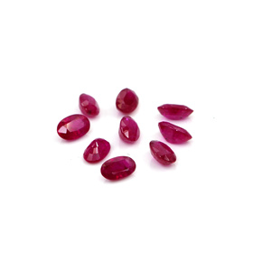 Rubis naturels non traités du Mozambique, ovales calibrés 3x5mm, pierres précieuses de rubis naturelles facettées pour la fabrication de bijoux, prêtes à l'emploi - Product Image 2