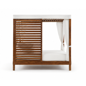 Cama de Día de Lujo para Exteriores, Tipo Cabaña de Madera, con Cortinas Blancas, para Resort, Piscina, Patio, Jardín, Villa, Hotel, Muebles de Relajación - Product Image 2