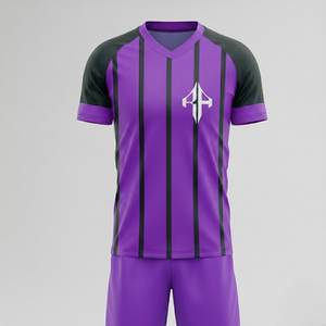 Uniforme de Fútbol para Hombre de Alta Calidad, 100% Poliéster, Cuello en V, Manga Corta, Personalizable, Transpirable, con Logotipo Personalizado por RIVIAN ATLANTIC - Product Image 1