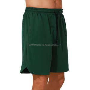 Custom Logo <b>Men's</b> Mid Gym Fitness <b>Shorts</b> Solid <b>Green</b> Basketball Quick Dry Breathable Baggy Casual Style High Street Pattern - Product Image 2