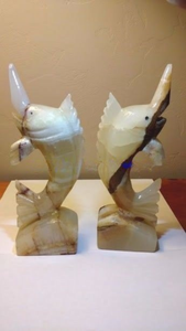 Serre-livres en forme de poisson en marbre multi-éclats, élégant, moderne, décoration intérieure unique, support de livres robuste, accessoire d'étagère de bureau - Product Image 2