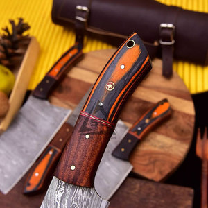 High Quality Handmade Light Weight Damascus Chef <b>Knives</b> <b>Set</b> Damascus Steel Blades Wood Handles 67-Layer Construction Hot Sale - Product Image 6