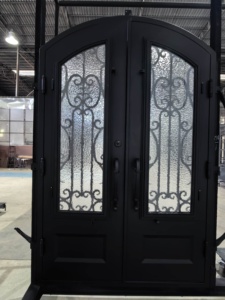 Royal Luxury Modern-style Rust-resistant Wrought Iron Entry Main Door <b>Swing</b> Manual Operation Easy Assemble Finished Surface - Product Image 3