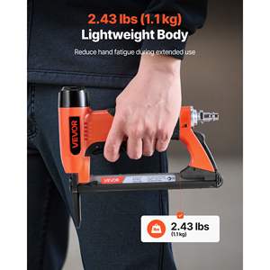 Pistola de Grapas Neumática de Punta Larga de Calibre 20, Grapadora para Tapicería, Serie 50, Grapas de Alambre Fino, Corona de 1/2 Pulgada, Longitud de 1/4-5/8 Pulgadas, 110 Piezas - Product Image 5