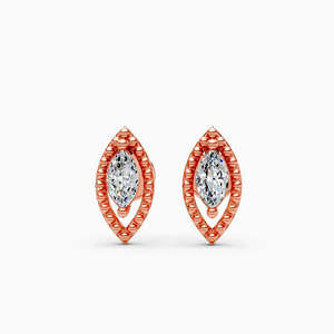Boucles d'oreilles pendantes en moissanite plaqué or rose, design floral, taille poire, sertissage griffe, bijoux de luxe pour femme, pour mariage - Product Image 4