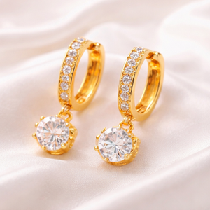 Pendientes de Diamantes Cultivados en Laboratorio, Chapados en Oro, de Lujo, Personalizables, de Alta Calidad, para Mujer, Regalo de Boda y Fiesta, Suministros al por Mayor, Plata 925 - Product Image 1