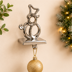 Wholesale Metal Christmas <b>Stocking</b> <b>Holder</b> Silver Chrome Snowman Hanger Heavy Duty Weighted Mantel Hook For Fireplace Holiday - Product Image 4