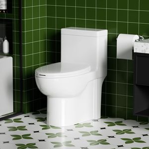 WC Monoblocco Tornado Flush da 1.28 GPF, Sedile Comfort ADA da 17 Pollici, Scarico Sifonico a Pressione Laterale, Chiusura Ammortizzata - Product Image 2