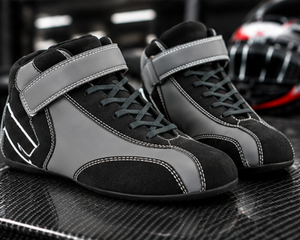 Bottes de moto montantes à fermeture auto-agrippante, tige en cuir véritable, semelle extérieure en caoutchouc, semelle intermédiaire en EVA, antidérapantes, bout fermé, style sportif pour karting - Product Image 5