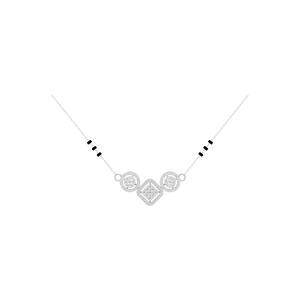 Collar con Colgante Mangalsutra de Diamante Cultivado en Laboratorio con Certificación IGI Aarinya, Chapado en Oro de 18K, con Halo Redondo y Cadena de Perlas para Mujer, Joyería de Boda - Product Image 1