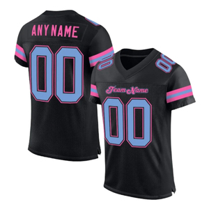 Custom American Football Jersey Unisex V-Neck Short Sleeve Sublimated Breathable Mesh Polyester Color Blocking Moisture Wicking - Product Image 1