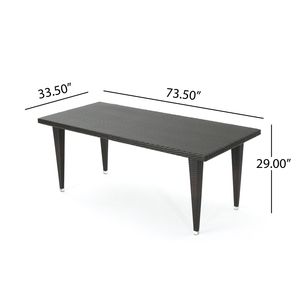 Set da Pranzo Moderno da Esterno in Rattan Marrone da 9 Pezzi, Grande 187 cm, con Tavolo e Sedie per 8 Persone, Ideale per Patio, Terrazza, Giardino e Veranda - Product Image 2