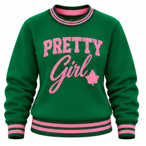 Sudadera de Punto Acanalado Verde para Mujer, con Gráfico Personalizado, Cuello Redondo, Manga Larga, Estilo Casual para el Campus - Product Image 1
