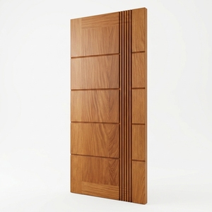 Puerta Kalyana Linea, Moderna, de Madera de Teca, con Líneas Acanaladas, Minimalista, de Lujo, para Entrada Principal, Puertas Arquitectónicas de Entrada - Product Image 1