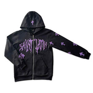 Sudadera con Capucha Larga Estampada, Oversize, Transpirable, Resistente al Viento, de Poliéster/Algodón, con Doble Cremallera, para Hombre y Mujer, Estilo Urbano, Nueva Colección 2026, OEM - Product Image 3