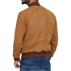 <b>Men's</b> High Quality Premium Leather Trucker <b>Jacket</b> Canvas <b>Suede</b> Soft Touch Fully Lined Black Stand Collar Front Winter <b>Jacket</b> - Product Image 1
