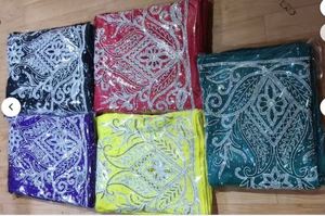 Elegant Ethnic Embroidery <b>Fabric</b> For Women Wear Modern Fashion Lace <b>Fabric</b> For Party Dresses By Manufacturer At Bulk Price - Product Image 5
