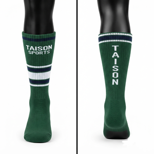 Premium 200 GSM Wool/Spandex Lacrosse <b>Socks</b> <b>Neon</b> Green Grey Knit Custom Logo Team Sports Eco-Friendly Men's Quick Dry Breathable - Product Image 4