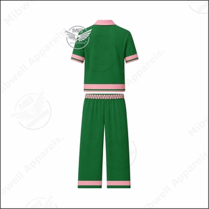 Vestido Largo Personalizado de Diseño Nuevo para Mujer, Color Rosa y Verde, Estilo HBCU, Primavera-Verano, Ecológico, Cintura Natural, Bambú/Algodón, Antiarrugas - Product Image 2