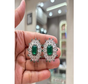 ต่างหูแบบติดหู ดีไซน์เก๋ ทันสมัย ประดับเพชรซิร์คอน ชุบเงิน คุณภาพสูง สวยงาม เหมาะสำหรับงานแต่งงาน งานปาร์ตี้ และแฟชั่นต่างๆ - Product Image 1