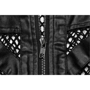 เสื้อกั๊กหนังตาข่ายสไตล์โกธิคพังก์สีดำสำหรับผู้ชาย ดีไซน์หล่อเท่ พร้อมห่วงหนังและดีเทลเว้า - Product Image 6
