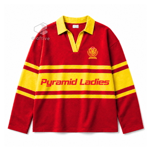 Camisa de rugby piqué para mujer NSPDK, con cuello, paneles de color en bloques, polo universitario de rugby, top deportivo con letras griegas bordadas - Product Image 1
