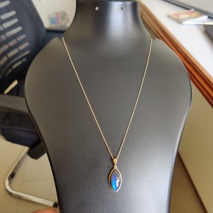 Pendentif en or 14 carats avec labradorite naturelle taille marquise 11x21MM, pendentif en pierre précieuse labradorite, bijoux en or fin pour femmes, vente en gros - Product Image 4