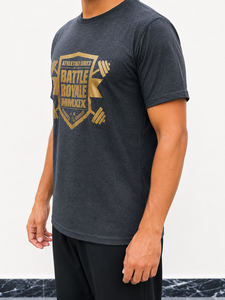 Camiseta Deportiva para Hombre Athletika Series Battle Royale MMXIX, Manga Corta, Cuello Redondo, Corte Regular, Diseño Dorado con Estampado Metálico, Ropa Casual - Product Image 5