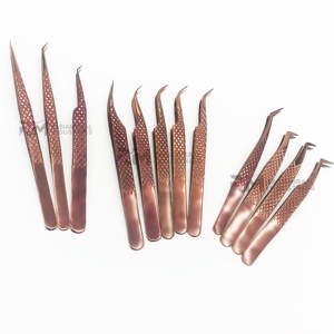 Pince à épiler pour extensions de cils RMI Diamond Grip Rose Gold Plasma, en acier inoxydable, pointe lisse de précision, 10 mm, logo Leaser - Product Image 5