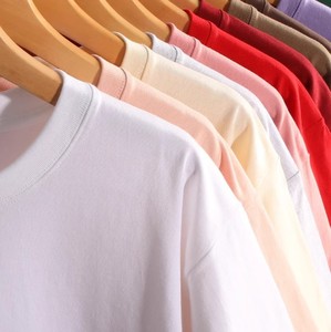 T-shirt décontracté ample en pur coton 260G, broderie personnalisée avec logo, prix usine Chine-Bangladesh, OEM - Product Image 1