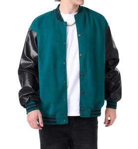 Unisex Polyester/Cotton Varsity Jacket Windproof Embroidered Letter Casual Autumn <b>Turn</b>-down Collar <b>Button</b> Front Regular Fit - Product Image 6