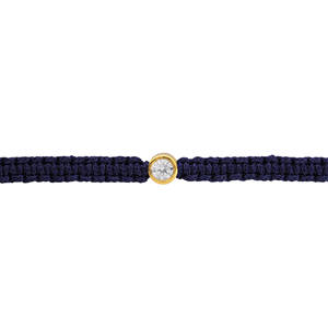 Bracelet Macramé Classique pour Femme en Cordon Noir Rempli de Diamants CVD de Laboratoire en Or 14K, Plaqué Rhodium, Réglable, Bijoux Fins pour Soirée - Product Image 5
