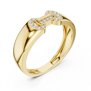 Luxury Diamond Buckle <b>Ring</b> for Men Yellow Gold Finish <b>Iced</b> Out Statement Band Wedding Jewelry Gift Style - Product Image 3