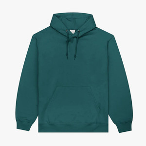Sudadera con Capucha Unisex Verde Azul Verdoso Oscuro para Invierno, de Forro Polar Suave de Poliéster/Rayón, Ajuste Relajado, Bolsillo Canguro Clásico, Ecológica - Product Image 1