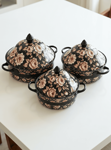 Casserole isotherme luxueuse en acier inoxydable, élégante, à motif floral, pour les mariages, les réceptions, les hôtels et les plats. - Product Image 2