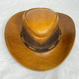 Sombrero de Vaquero de Cuero Vacuno Genuino de Alta Calidad, Personalizado y de Lujo, con Banda Trenzada, Estilo Vintage, Protección Solar para Exteriores, para Adultos - Product Image 5